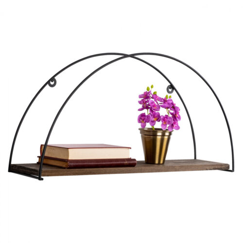 ΡΑΦΙ ΤΟΙΧΟΥ ΑΠΟ ΞΥΛΟ ΕΛΑΤΟΥ ΚΑΙ ΜΑΥΡΟ ΜΕΤΑΛΛΟ HM9112.01 60x15x30Υ εκ. (x1)