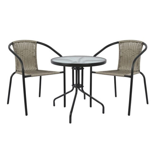 ΣΕΤ ΤΡΑΠΕΖΑΡΙΑ 3ΤΜΧ ΜΕΤΑΛΛΙΚΗ ΜΕ 2ΚΑΡΕΚΛΕΣ ΚΑΙ ΤΡΑΠΕΖΙ Φ60 ΓΚΡΙ HM5178.01 (x1)