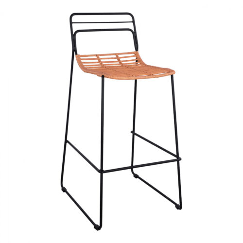 ΣΚΑΜΠΟ ΜΕΤΑΛΛΙΚΟ ALLEGRA HM5642 ΜΕ WICKER ΣΕ ΜΠΕΖ ΑΠΟΧΡΩΣΗ 48x53x100 εκ. (x1)