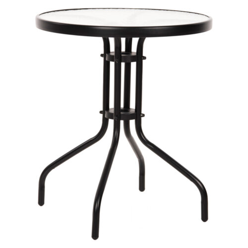 ΤΡΑΠΕΖΙ LIMA Φ60x68Υεκ. ΜΕΤΑΛΛΙΚΟ ΜΑΥΡΟ ΜΕ ΓΥΑΛΙΝΗ ΕΠΙΦΑΝΕΙΑ HM5079.03 (x1)