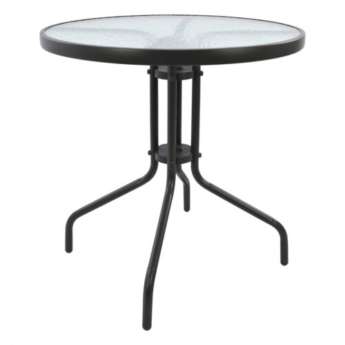 ΤΡΑΠΕΖΙ LIMA Φ70Χ70Υεκ.ΜΕΤΑΛΛΙΚΟ ΓΚΡΙ ΜΕ ΓΥΑΛΙΝΗ ΕΠΙΦΑΝΕΙΑ HM5146.01 (x1)