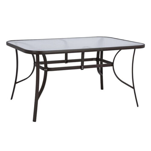 ΤΡΑΠΕΖΙ BRUNO 150X90Χ72Υεκ. ΚΑΦΕ ΜΕΤΑΛΛΙΚΟ ΜΕ ΓΥΑΛΙΝΗ ΕΠΙΦΑΝΕΙΑ HM5145.02 (x1)