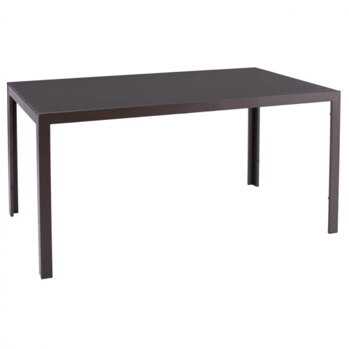 ΤΡΑΠΕΖΙ ΜΕΤΑΛΛΙΚΟ OFER ΟΡΘΟΓΩΝΙΟ ΚΑΦΕ ΜΕ ΓΥΑΛΙ ΚΑΦΕ 150X90Χ75Υεκ. HM5767.02 (x1)