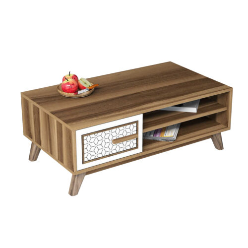 ΤΡΑΠΕΖΙ ΣΑΛΟΝΙΟY ΜΕΛΑΜΙΝΗΣ ΣΕ ΚΑΡΥΔΙ ΜΕ ΛΕΥΚΟ ΠΟΡΤΑΚΙ HM9497.03 105x60x38,2Υεκ (x1)