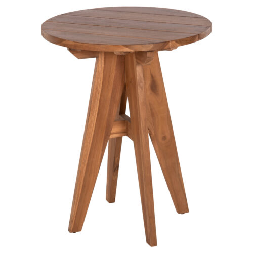 ΤΡΑΠΕΖΙ ΣΤΡΟΓΓΥΛΟ LEO HM9859.11 ΜΑΣΙΦ ΞΥΛΟ ΤΕΑΚ ΣΕ ΦΥΣΙΚΟ Φ60x75Υεκ. (x1)