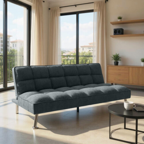 Καναπές-κρεβάτι Rebel pakoworld 3θέσιος με ύφασμα ανθρακί 189x92x82εκ (x1)