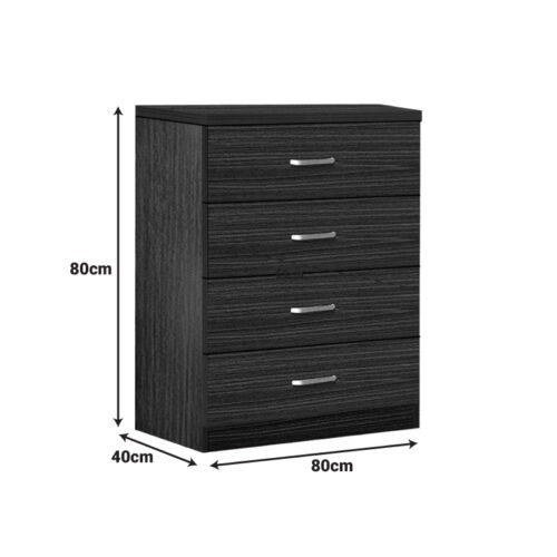 Συρταριέρα Killian pakoworld με 4 συρτάρια wenge 80x40x80εκ (x1)