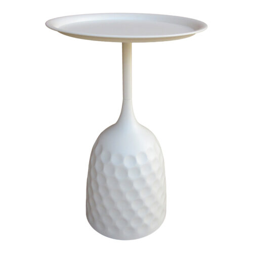 Βοηθητικό τραπέζι Waini pakoworld μέταλλο σε κρεμα απόχρωση Φ39x60εκ (x1)