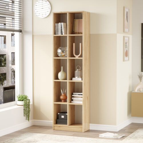 Βιβλιοθήκη Oteca 10θέσεων pakoworld oak 51.1x25.4x180εκ (x1)