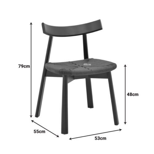 Καρέκλα Clareta pakoworld rubberwood-σχοινί σε φυσική απόχρωση 53x55x79εκ (x1)