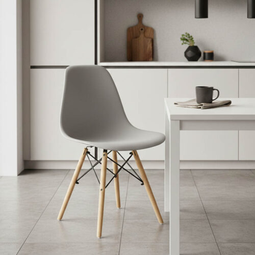 Καρέκλα Julita pakoworld PP γκρι-φυσικό πόδι 46x50x82εκ (x1)