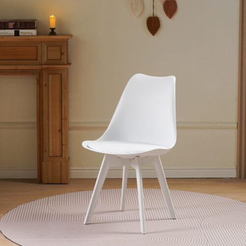 Καρέκλα Gaston I pakoworld PP-PU σε λευκή απόχρωση 48.5x53.5x81.5εκ (x1)