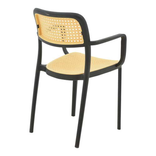 Πολυθρόνα Westley pakoworld pp φυσικό-μαύρο 58x47x81εκ (x1)