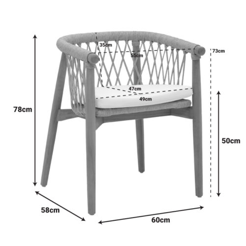 Πολυθρόνα Abby pakoworld σκελετός από teak ξύλο σε φυσική απόχρωση και κρεμ μαξιλάρι 60x58x78εκ (x1)