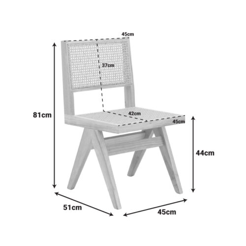 Καρέκλα Winslow pakoworld rubberwood-rattan σε φυσική απόχρωση 46x58x80εκ (x1)