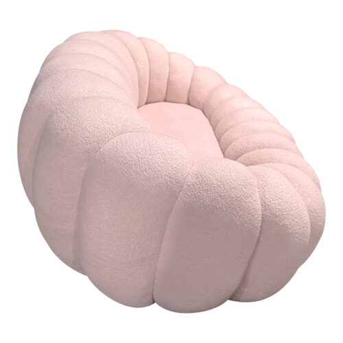 Καναπές Embrace pakoworld μπουκλέ ύφασμα σε ροζ απόχρωση 180x105x65εκ (x1)