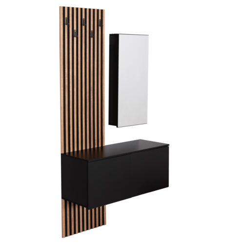 ΕΠΙΠΛΟ ΕΙΣΟΔΟΥ ΜΕ ΚΑΘΡΕΠΤΗ MYLES HM18080.02 ΜΕΛΑΜΙΝΗ ΣΟΝΑΜΑ-ΓΚΡΙ 100x37x200Υεκ (x1)