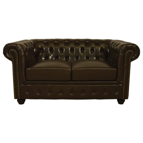 ΚΑΝΑΠΕΣ 2ΘΕΣΙΟΣ T.CHESTERFIELD HM3010.01 ΤΕΧΝΟΔΕΡΜΑ ΣΚΟΥΡΟ ΚΑΦΕ 155x90x73 εκ. (x1)
