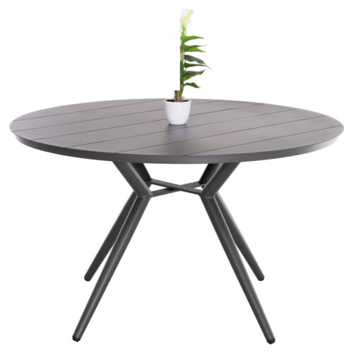 ΤΡΑΠΕΖΙ ΑΛΟΥΜΙΝΙΟΥ ΣΤΡΟΓΓΥΛΟ HIGER HM6290.01 ΓΚΡΙ Φ126x74Υεκ. (x1)