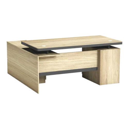 Γραφείο επαγγελματικό Lotus pakoworld με δεξιά γωνία σε φυσική-ανθρακί απόχρωση 200x160x76εκ (x1)