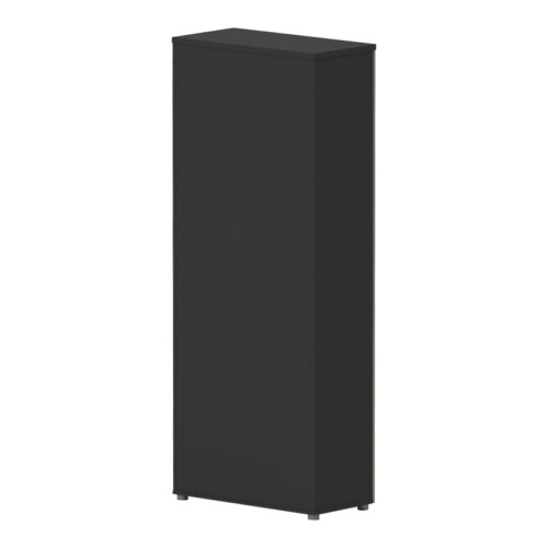 Ντουλάπα γραφείου επαγγελματική με γυάλινες πόρτες Lotus pakoworld σε φυσική-ανθρακί απόχρωση 80x40x200εκ (x1)