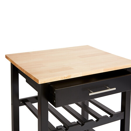 Τρόλεϊ-Ραφιέρα Claude pakoworld mdf μαύρο - φυσικό 58x48x87.5εκ (x1)