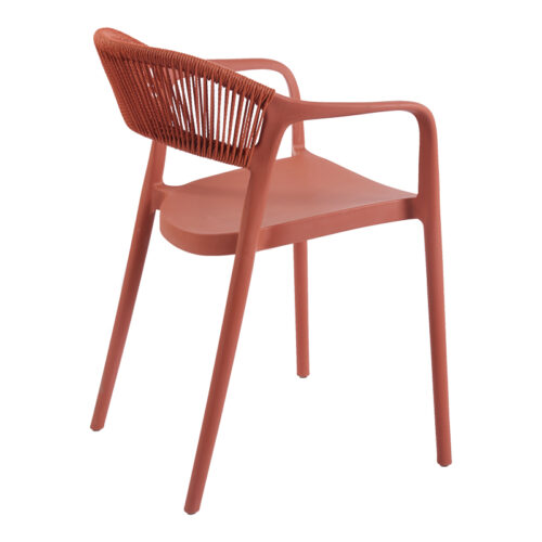 Πολυθρόνα Ankara pakoworld στοιβαζόμενη pp-pe rattan σε terracotta απόχρωση 54x55.5x77εκ (x1)