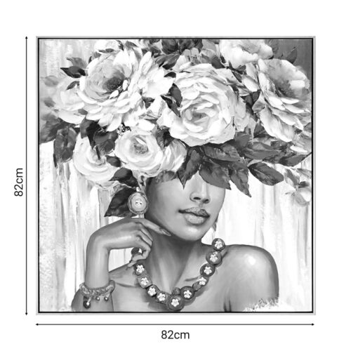 Πίνακας σε καμβά Flowergirl Inart 82x4.5x82εκ (x1)