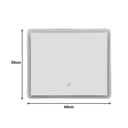 Καθρέπτης Led Quadrou pakoworld pp-αλουμίνιο 60x3x50εκ (x1)