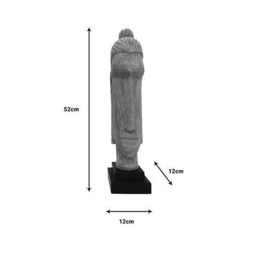 Προτομή βούδας Dran Inart φυσικό μάνγο ξύλο 12x12x52εκ (x1)