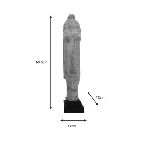 Προτομή βούδας Dran Inart φυσικό μάνγο ξύλο 12x12x63.5εκ (x1)