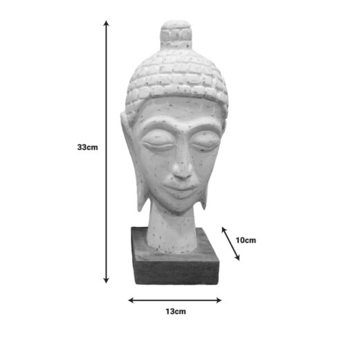 Προτομή κεφαλή βούδα Wevi Inart λευκό μάνγκο ξύλο 13x10x33εκ (x1)