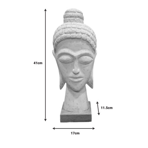 Προτομή κεφαλή βούδα Wevi Inart λευκό μάνγκο ξύλο 17x11.5x41εκ (x1)