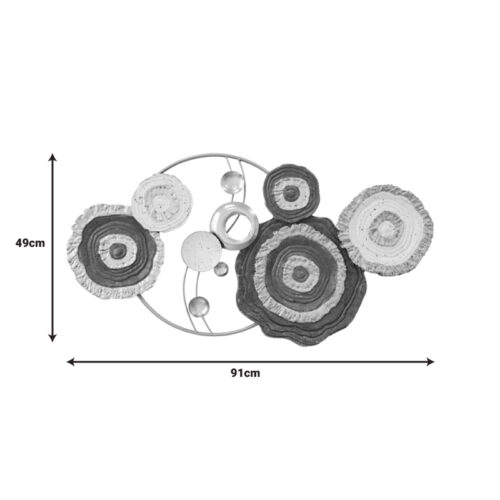 Διακοσμητικό τοίχου Cirsus Inart μέταλλο σε χρυσή-λευκή-μαύρη απόχρωση 91x49x4εκ (x1)