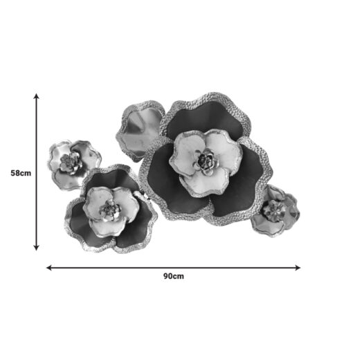 Διακοσμητικό τοίχου Rosalia Inart μέταλλο σε χρυσή-μαύρη απόχρωση 90x58x7.5εκ (x1)