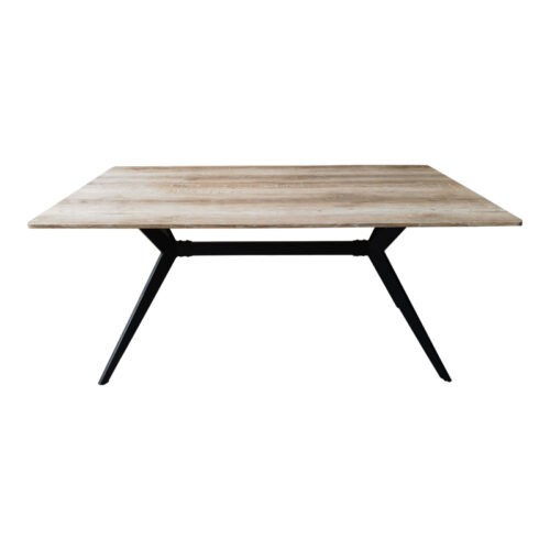 Τραπέζι Ezali pakoworld sonoma mdf με μαύρα μεταλλικά πόδια 160x90x75εκ (x1)