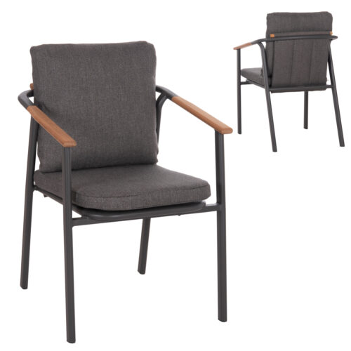 ΠΟΛΥΘΡΟΝΑ ΑΛΟΥΜΙΝΙΟΥ SENTI HM6204.01 ΣΚΕΛΕΤΟΣ & OLEFIN ΣΚΟΥΡΟ ΓΚΡΙ 60x55.5x90Υεκ (x1)