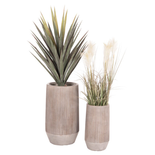 ΣΕΤ 2ΤΜΧ ΓΛΑΣΤΡΕΣ ΚΥΛΙΝΔΡΟΙ ΣΕΙΡΑ GARDENER HM4727 FIBERCLAY-ΧΡΩΜΑ CEMENT Φ35x64Υεκ (x1)