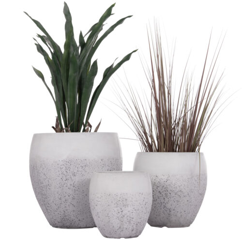 ΣΕΤ 3ΤΜΧ ΓΛΑΣΤΡΕΣ ΣΕΙΡΑ GARDENER HM4718 FIBERCLAY ΛΕΥΚΟ Φ55x54Υεκ (x1)