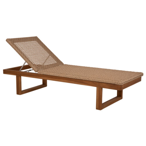 ΞΑΠΛΩΣΤΡΑ PATRON HM5993 TEAK ΞΥΛΟ ΚΑΙ ΣΧΟΙΝΙ VIRO ΣΕ ΠΛΕΞΗ WICKER 191x65x86Yεκ. (x1)