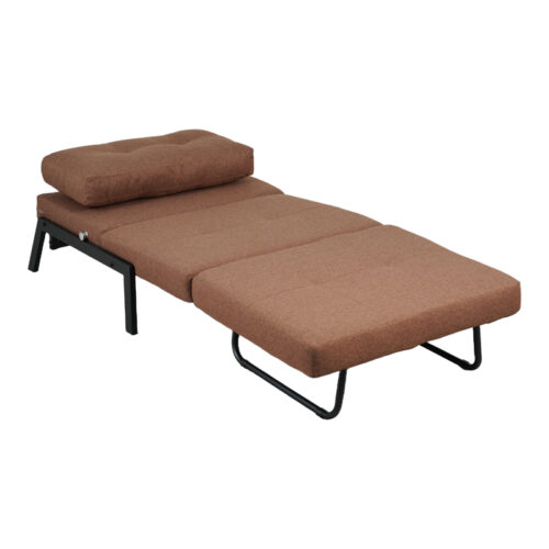Πολυθρόνα-κρεβάτι Fancy pakoworld ύφασμα σε απόχρωση καφέ με μαύρο πόδι 95x98x70εκ (x1)