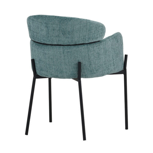 Πολυθρόνα Tolerse Inart πράσινο ύφασμα-πόδι μαύρο μέταλλο 58x57x80εκ (x2)