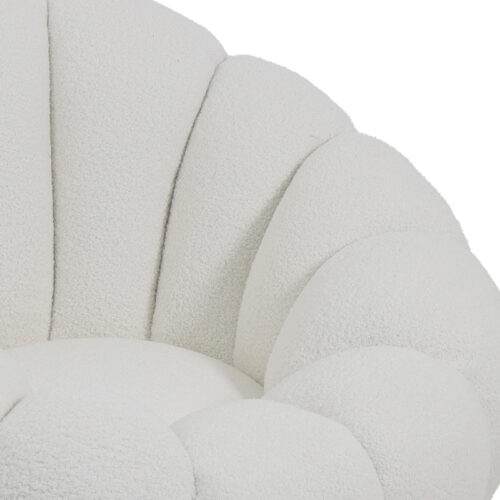 Πολυθρόνα περιστρεφόμενη Nester pakoworld μπουκλέ ύφασμα σε λευκό απόχρωση 98x97x69εκ (x1)