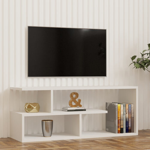 Έπιπλο τηλεόρασης Waldo pakoworld λευκό μελαμίνης 100x29,5x40εκ (x1)