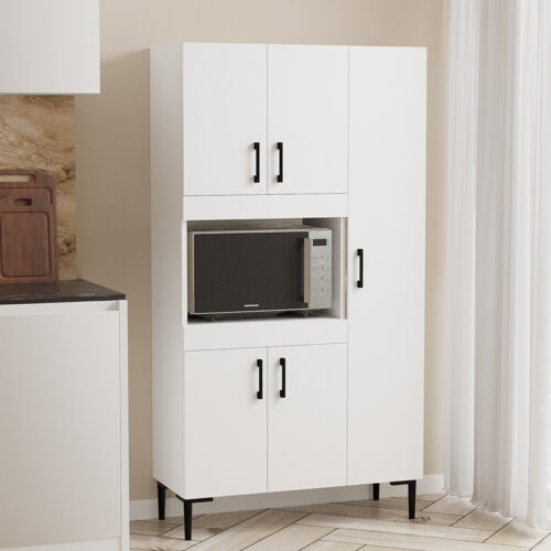 Ντουλάπια κουζίνας Defne pakoworld σε λευκή απόχρωση 89x37.5x160εκ (x1)