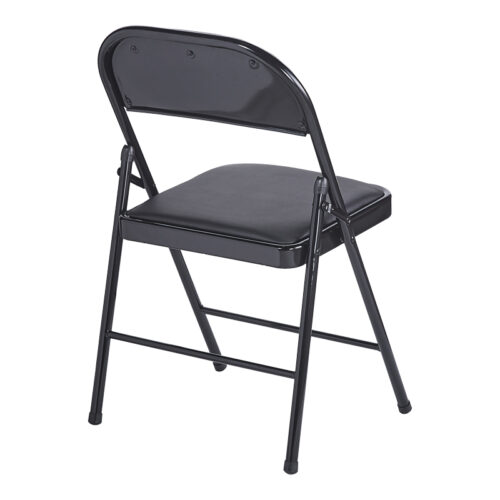 Καρέκλα Niro pakoworld πτυσσόμενη pu-μέταλλο σε μαύρη απόχρωση 46x46x79εκ (x4)