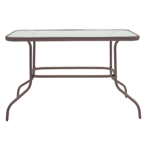 Τραπέζι Valor pakoworld μέταλλο καφέ-γυαλί 110x60x70εκ (x1)