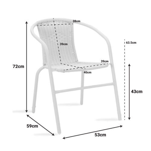 Πολυθρόνα Obbi pakoworld μαύρο μέταλλο-pe γκρι 53x59x72εκ (x1)