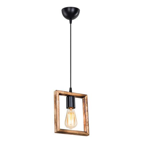 Φωτιστικό οροφής μονόφωτο Isolate pakoworld Ε27 καρυδί 18.5x3x24εκ (x1)