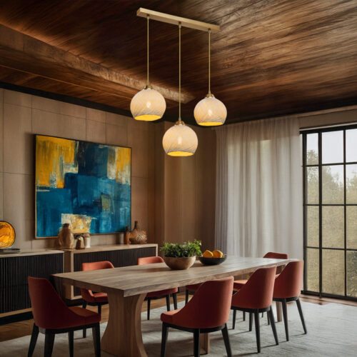 Φωτιστικό οροφής τρίφωτο PWL-0973 II pakoworld Ε27 χρυσό 50x18x85εκ (x1)